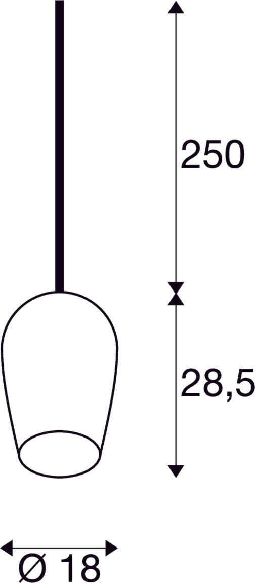 PANTILO OVAL PD, E27 pendant light, white/chrome
