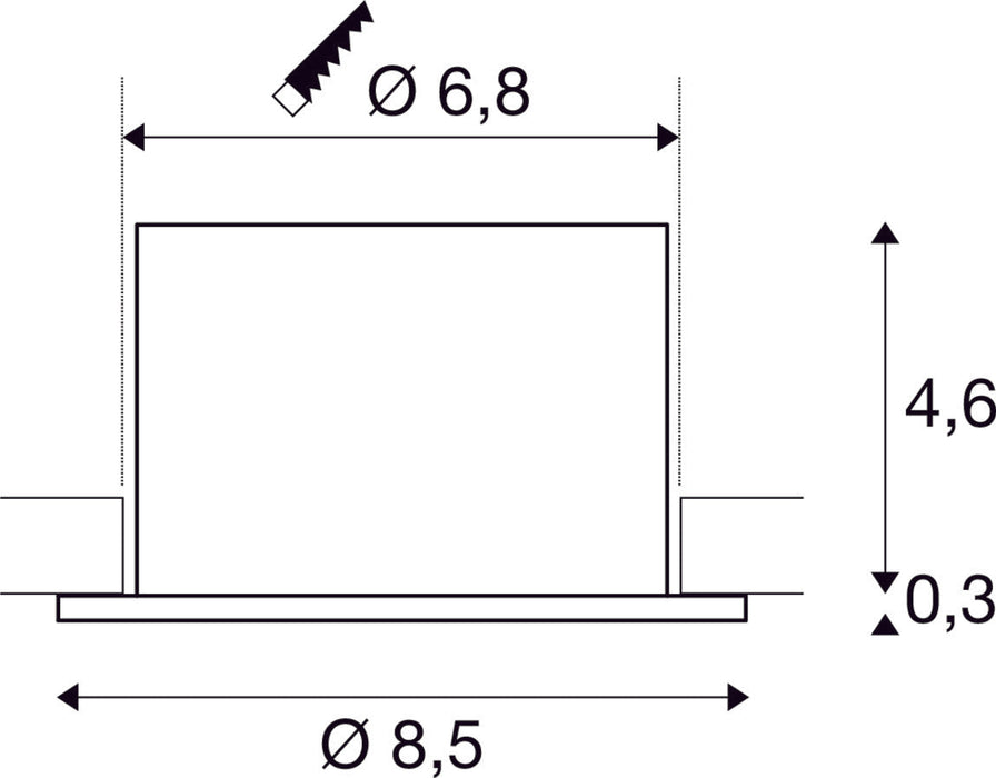 UNIVERSAL DOWNLIGHT PHASE recessed light, IP65, 5/8W, 2700/3000/4000/6500K, 38°, without cover