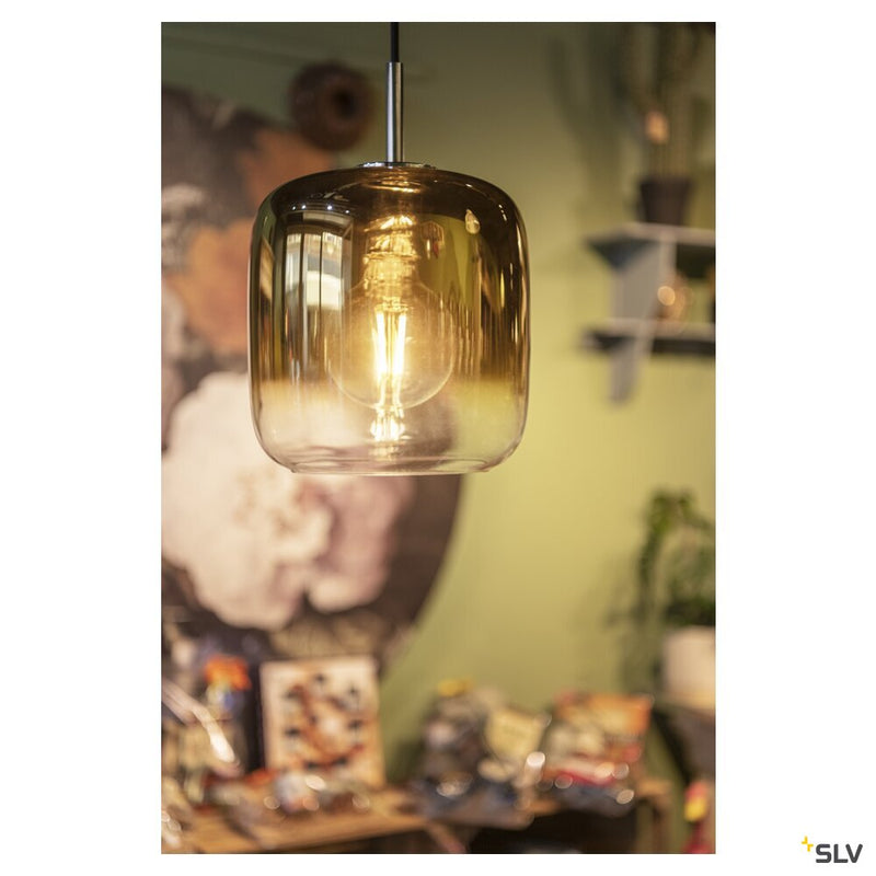 PANTILO 20 PD, E27 pendant light, gold/chrome