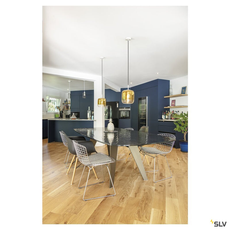 PANTILO 20 PD, E27 pendant light, gold/chrome