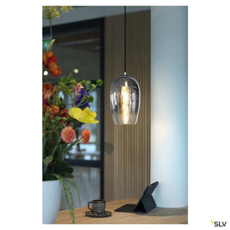 PANTILO OVAL PD, E27 pendant light, chrome
