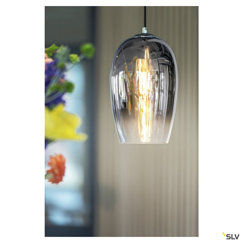 PANTILO OVAL PD, E27 pendant light, chrome