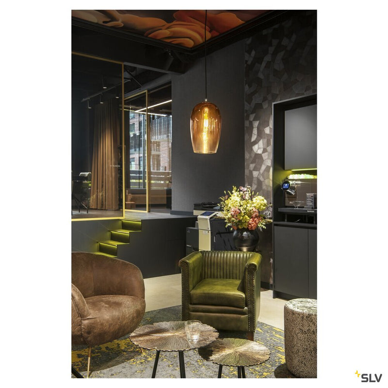 PANTILO OVAL PD, E27 pendant light, brass