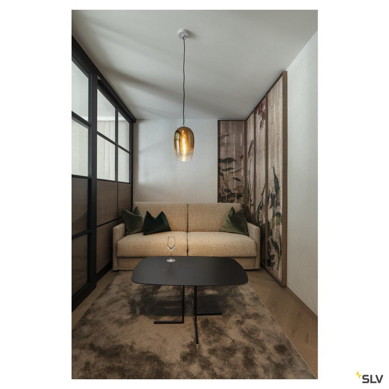 PANTILO OVAL PD, E27 pendant light, brass