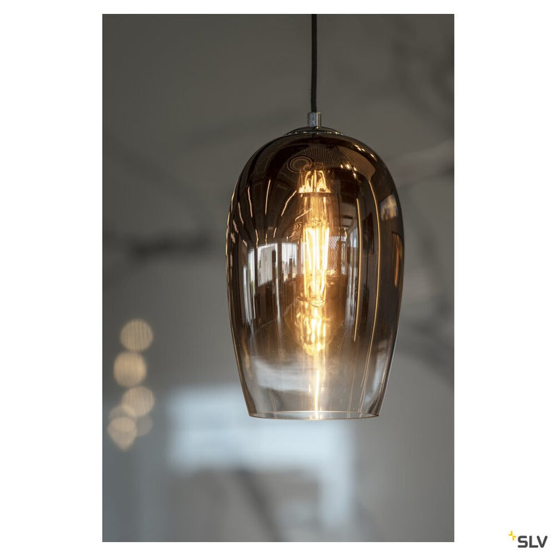 PANTILO OVAL PD, E27 pendant light, brass