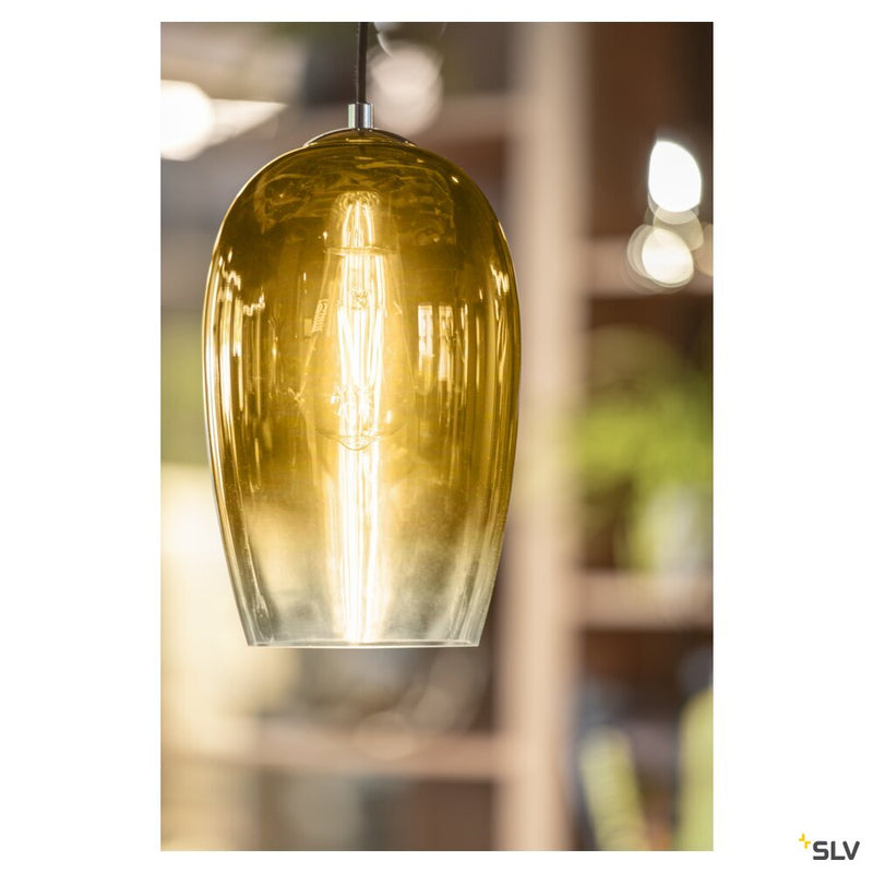 PANTILO OVAL PD, E27 pendant light, gold