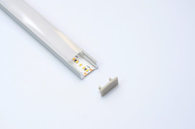 Surface mounted single profile shallow in 1 metre.