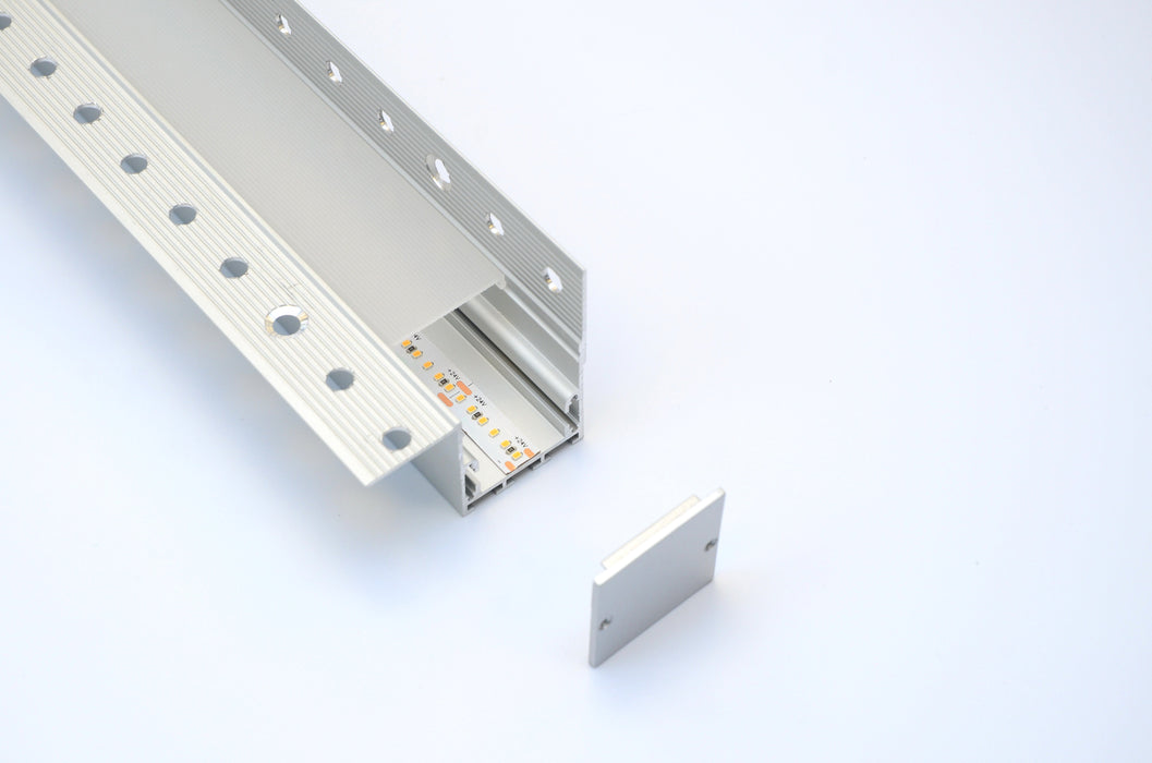 Modular plasterboard mounted aluminium profile  SET (profile, diffuser, endcaps ).