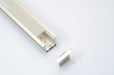 Modular aluminium profile recessed SET (profile, diffuser, endcaps )  1m.