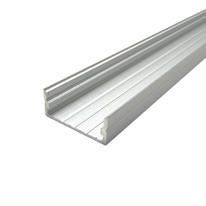 2 Metre Shallow Double-Width Surface Mounted Aluminium Profile, 10x23 mm