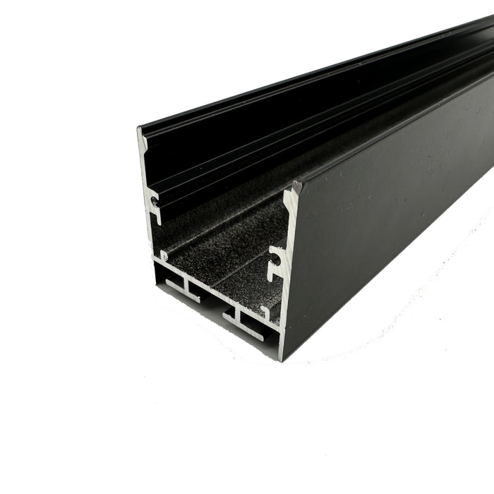 1 Metre Modular Surface Mounted Black Aluminium Profile, 35x35 mm