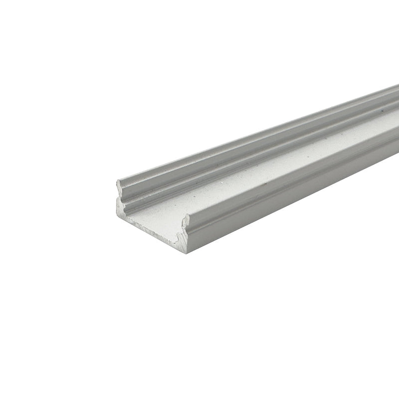 2 Metre Shallow Surface Mounted White Aluminium Profile, 7x17 mm