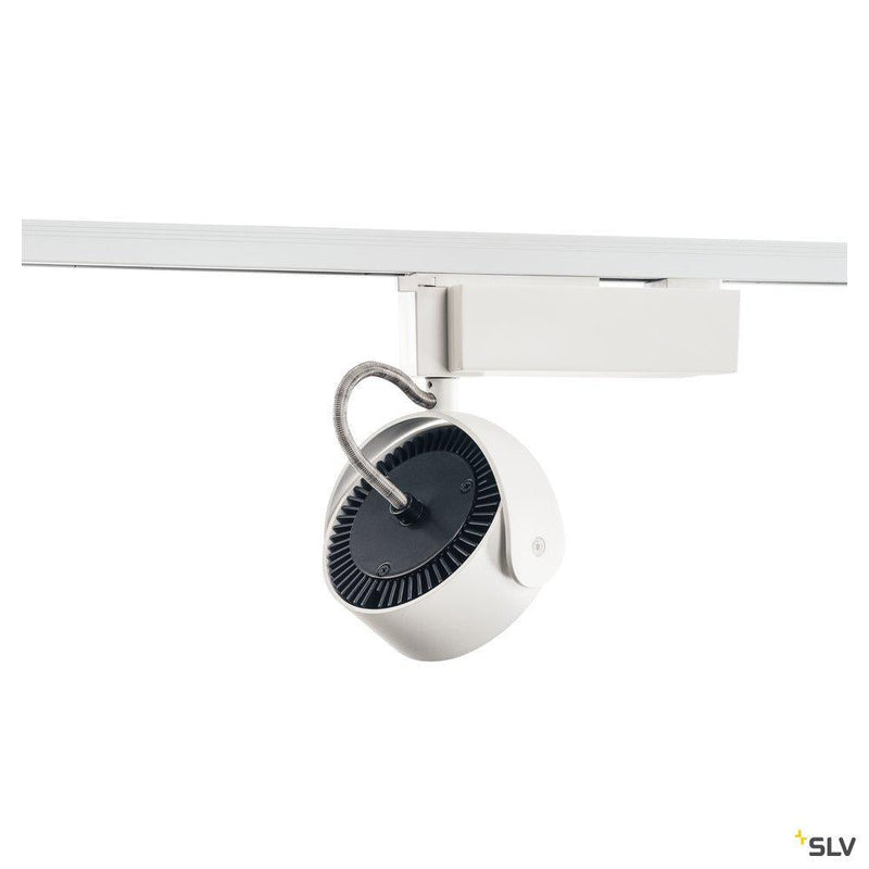 KALU LED Spot for 1 circuit High-voltage Track System, 3000K, white/black, 24°, incl. 1 circuit adapter