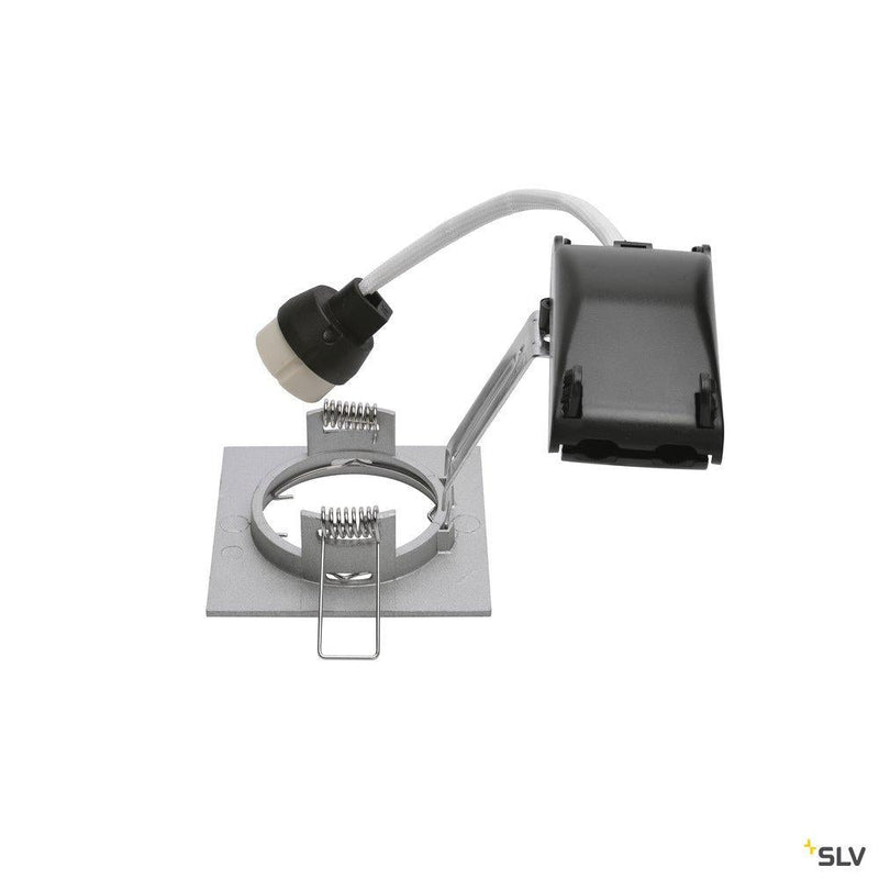 PIKA QPAR51, square, indoor recessed ceiling light, silver-grey, fixed, max. 50W