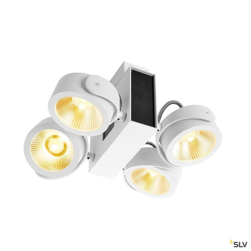 TEC KALU CW, LED Indoor surface-mounted wall and ceiling light, quad white/black 24° 3000K