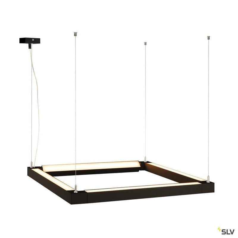 OPEN GRILL LED, double twist pendant, square, black