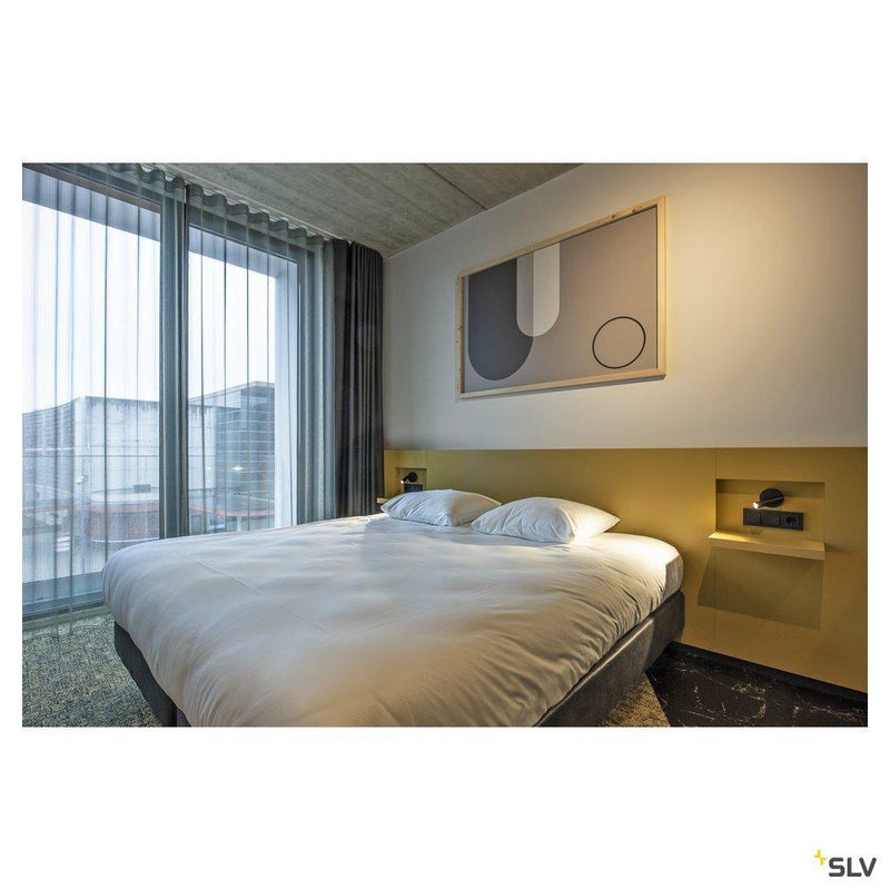 KARPO, wall and ceiling light, single-headed, LED, 3000K, round, black, with switch, 7.5W