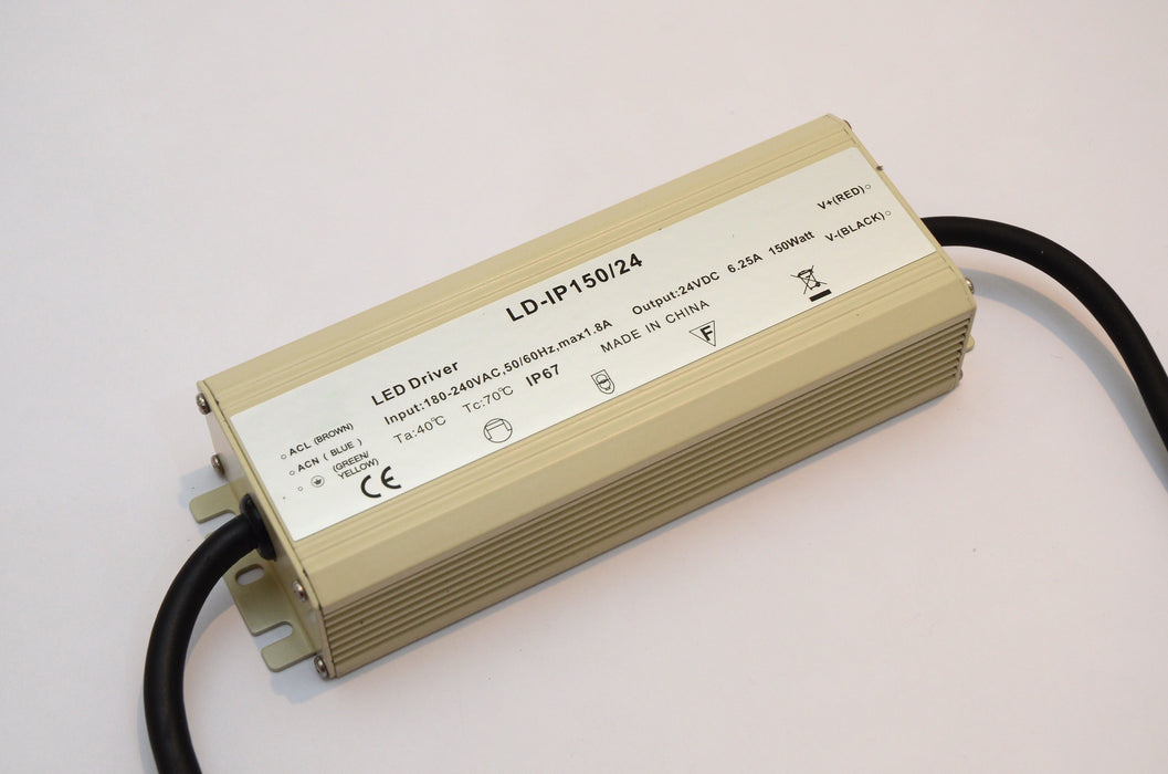 150 watt constant voltage LED driver 24V in IP67.