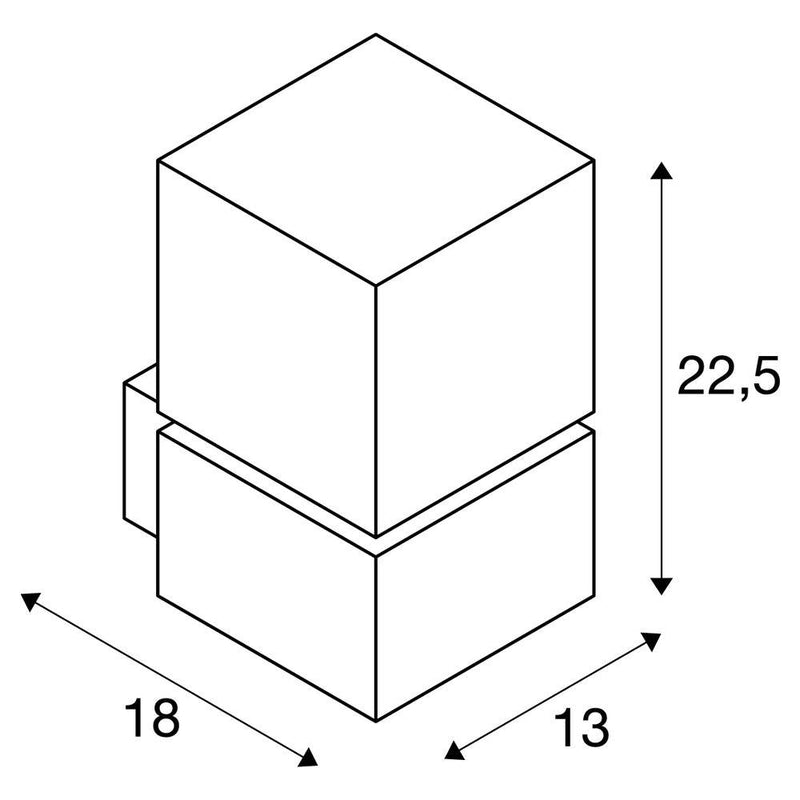 SQUARE WL, LED Outdoor surface-mounted wall light, IP44, stainless steel 316, 3000K