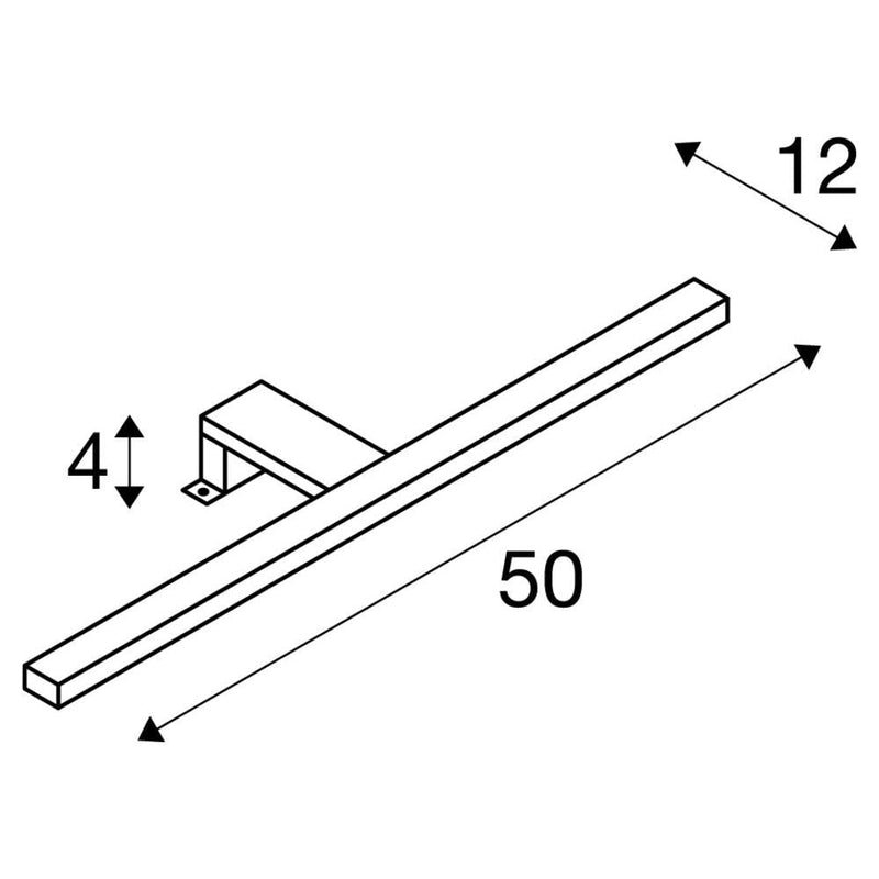 DORISA LED Mirror light, long, metal brushed,  4000K, IP44