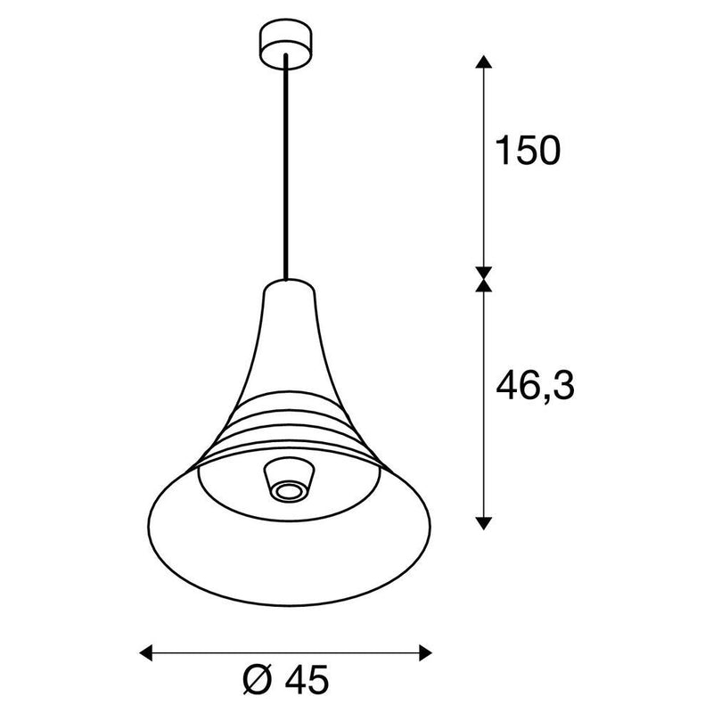 BATO 45 PD, Indoor pendant light, brass, E27, max. 60W