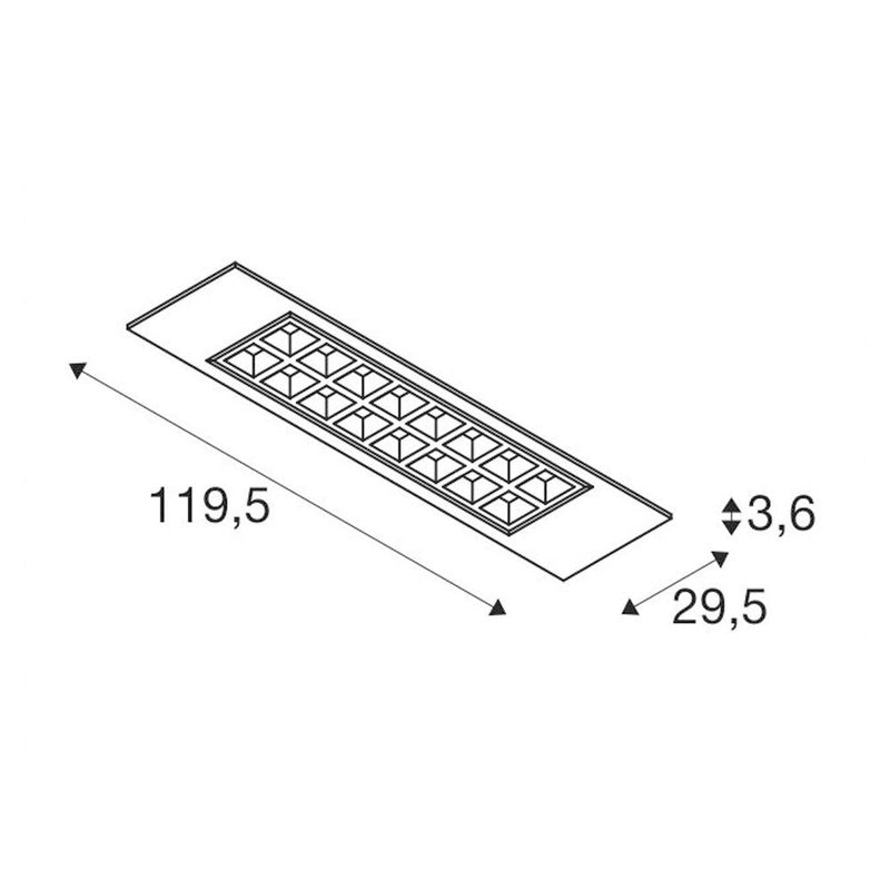 PAVANO 300x1200 Indoor LED recessed ceiling light white 3000K UGR<(><<)>16