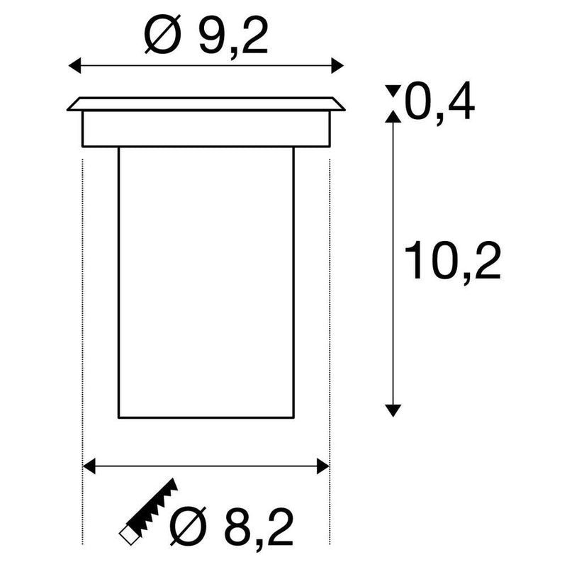 DASAR 920 outdoor LED inground fitting, round stainless steel 316 4000K IP67, 5.5W