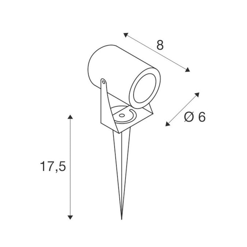 LED SPIKE, LED outdoor ground spike luminaire, green, IP55, 3000K, 40°