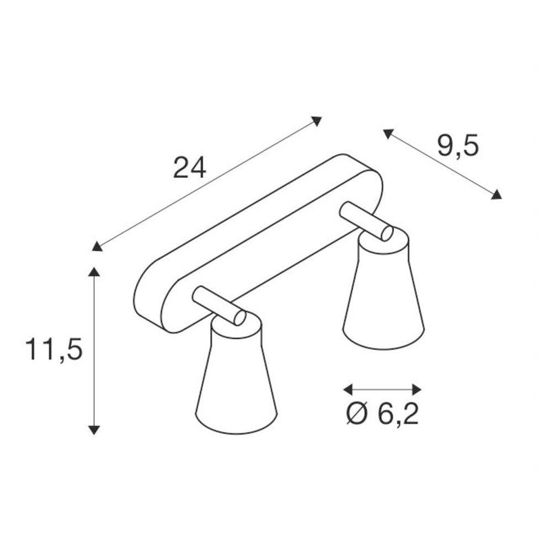 AVO CW Double, Indoor surface-mounted wall and ceiling light, QPAR51, silver, max. 50W