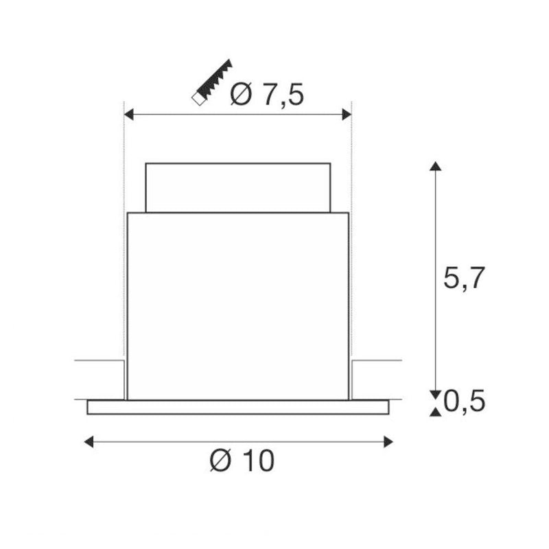 VARU DL, LED outdoor recessed ceiling light,black/white, IP20/65, 2700K