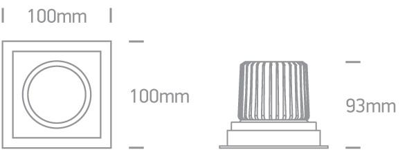 WHITE LED 12W WW IP44 700mA 40deg ADJUSTABLE SEMI DARK LIGHT.