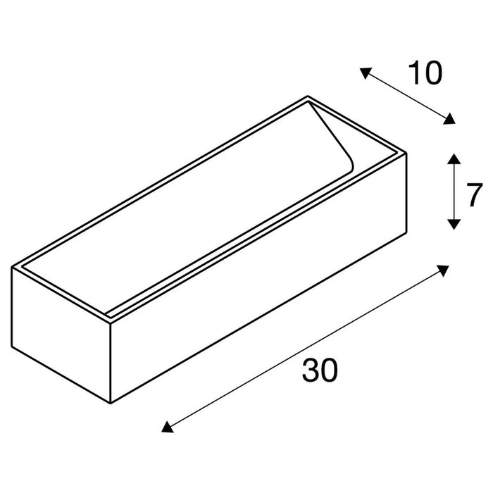 LOGS IN L, Indoor LED recessed wall light, black/brass, 3000K, TRIAC, dimmable