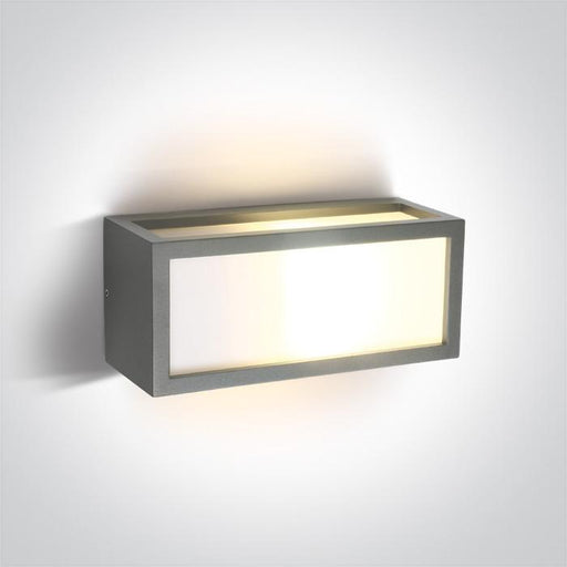 GREY E27 12W WALL LIGHT IP54.