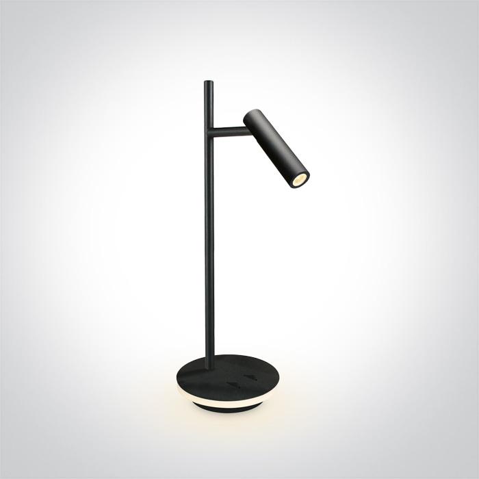 BLACK LED READING 3W + BASE 6W WW TABLE LAMP IP20 230v.