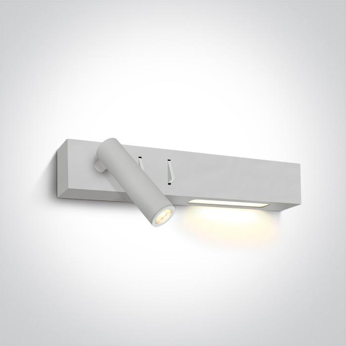 WHITE LED 3W + LED 6W WW WALL LAMP IP20 230v.