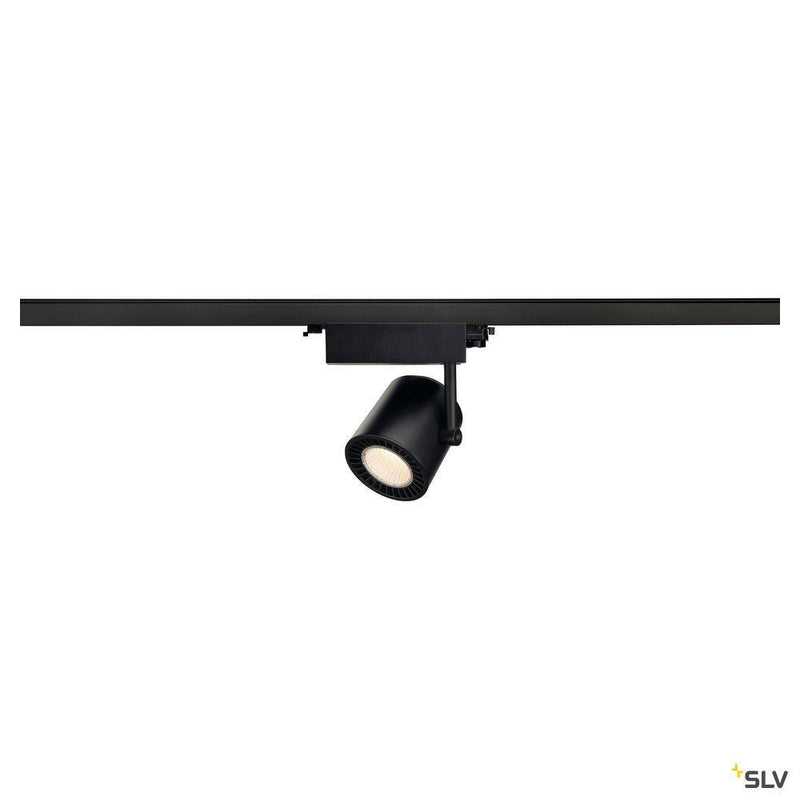 3~ SUPROS TRACK LED 3-circuit system luminaire black 3000K CRI90 60° reflector 3380lm incl. 3-circuit adapter