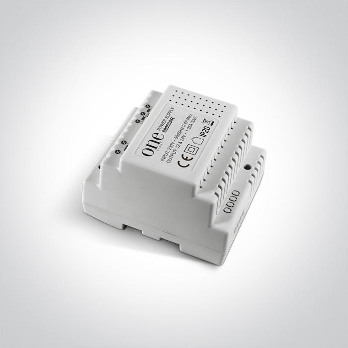 LED DRIVER 12/24V AC 30W DIN RAIL 230v.