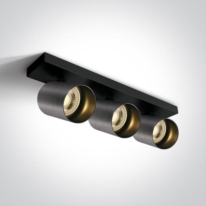 METAL GREY GU10 3x10W DARK LIGHT.