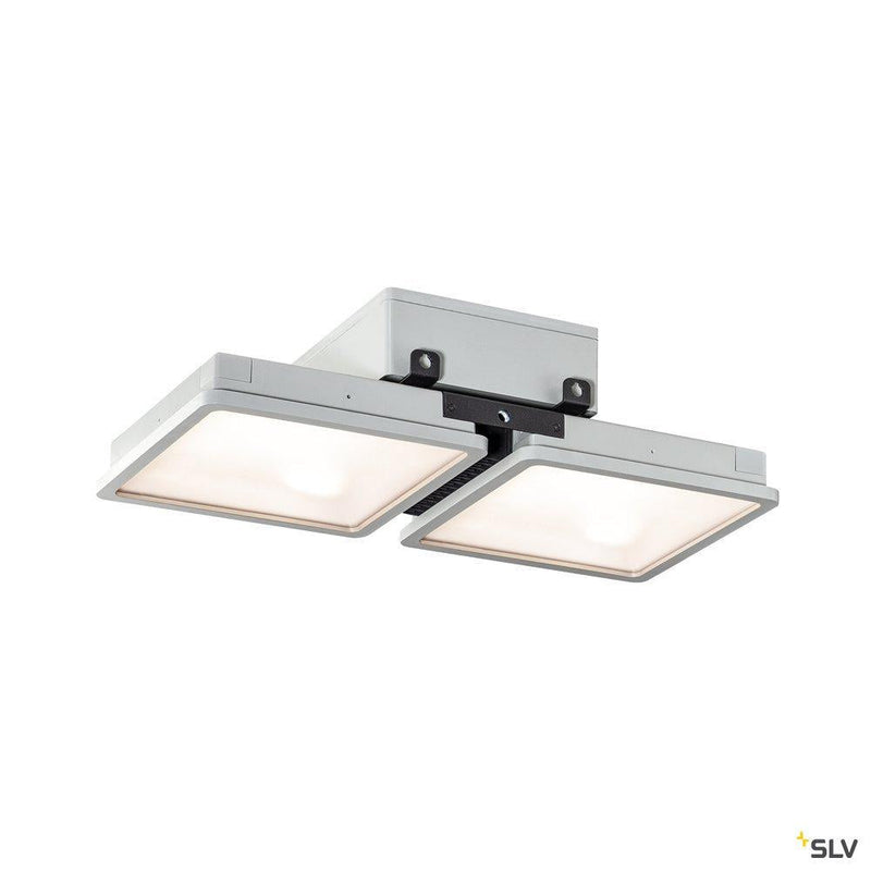 [Discontinued] ALMINO PD, double, LED outdoor surface-mounted ceiling light, UGR<19 grey IP65 4000K