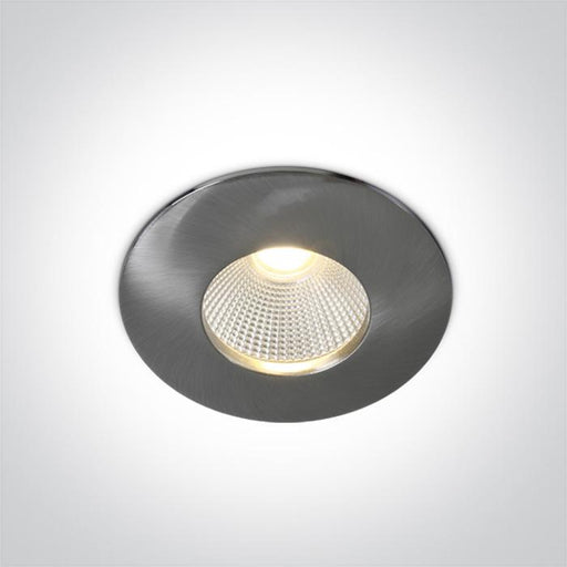 BRUSHED CHROME COB LED 12w WW 700mA 40deg IP64.