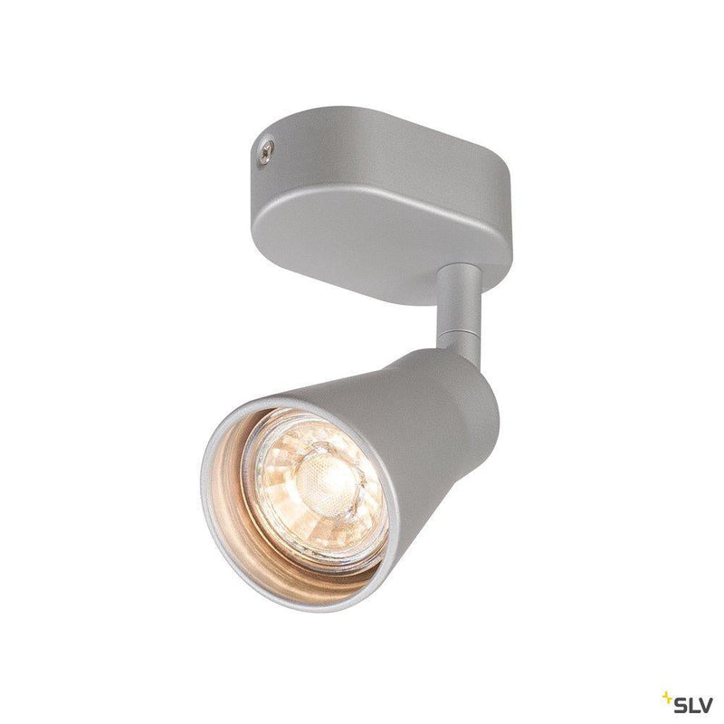 AVO CW Single, Indoor surface-mounted wall and ceiling light, QPAR51, silver, max. 50W