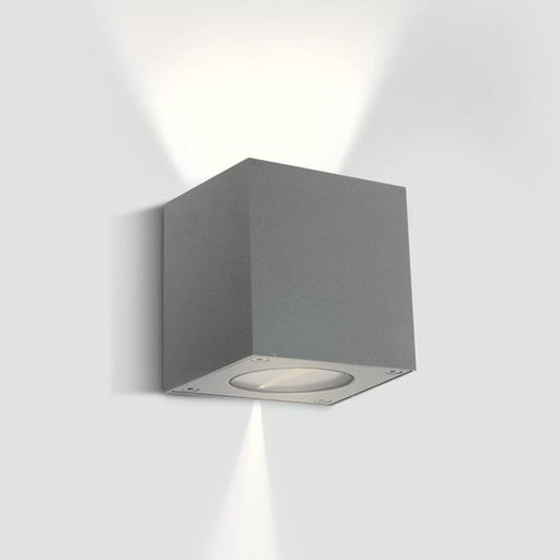 GREY LED WALL LIGHT 2x3w WW IP54 100-240v.
