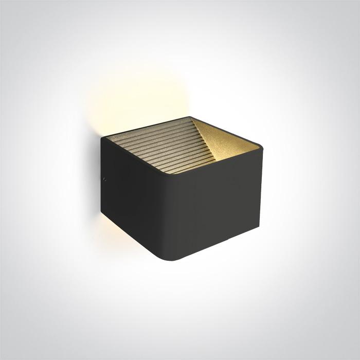 BLACK WALL LIGHT LED 6W WW IP20 230V.