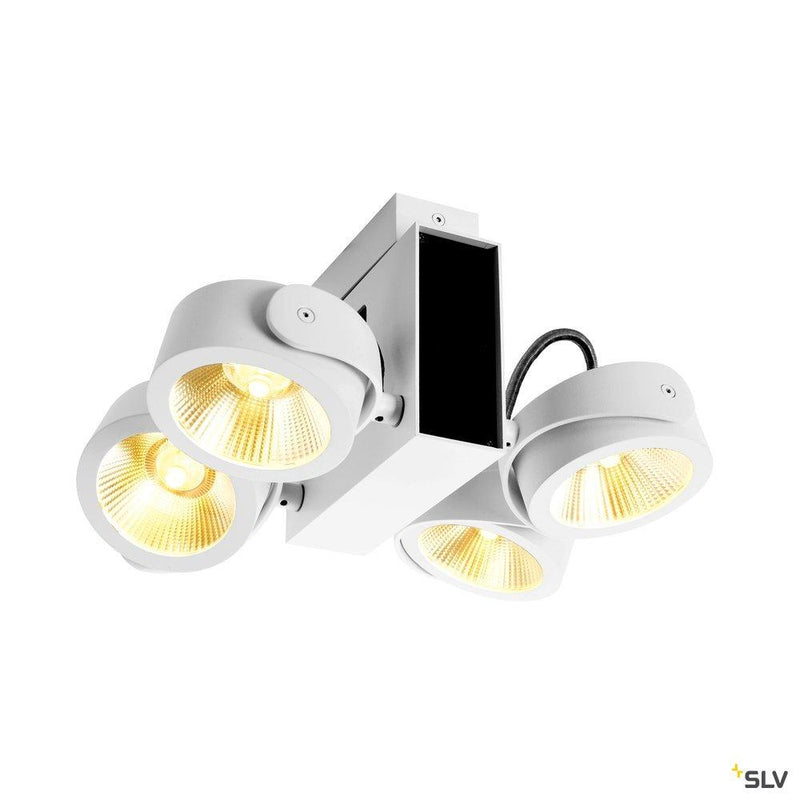 TEC KALU CW, LED Indoor surface-mounted wall and ceiling light, quad white/black 24° 3000K