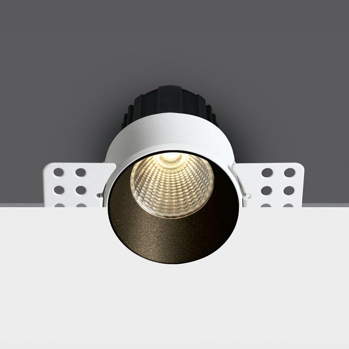 BLACK COB LED 12W WW 40deg 700mA 2-STEP TRIMLESS DARK LIGHT.