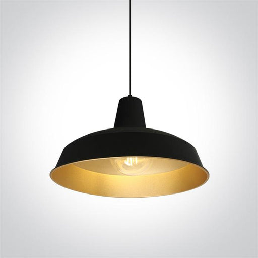 BLACK E27 20W BRASS REFLECTOR.