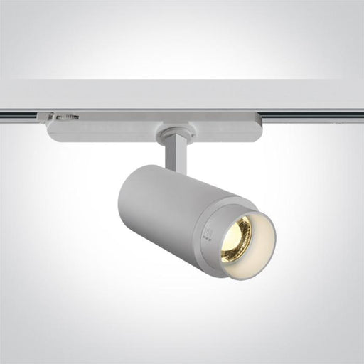 WHITE COB LED 15W WW TRACK SPOT 20-60deg ADJUSTABLE BEAM 230V.