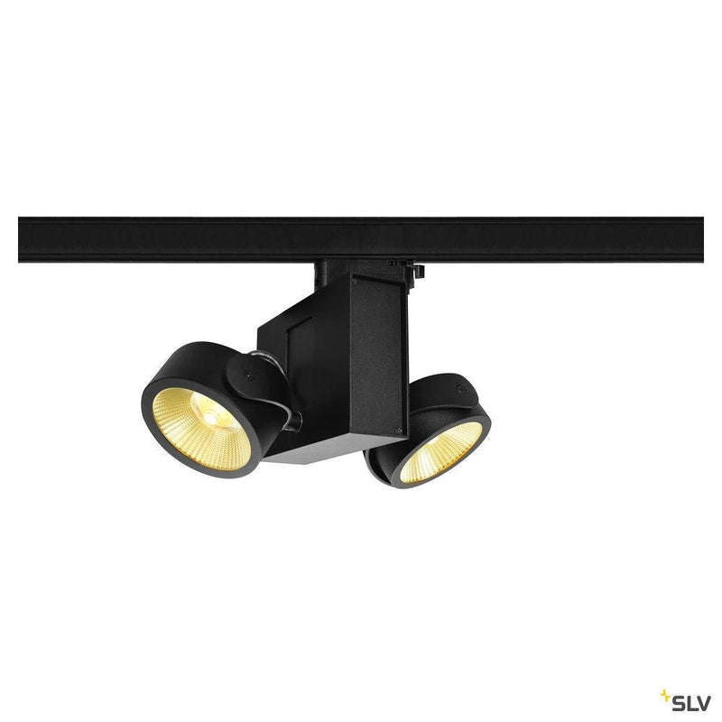 TEC KALU double, black, 24°, 3000K, incl. 3-circuit adapter
