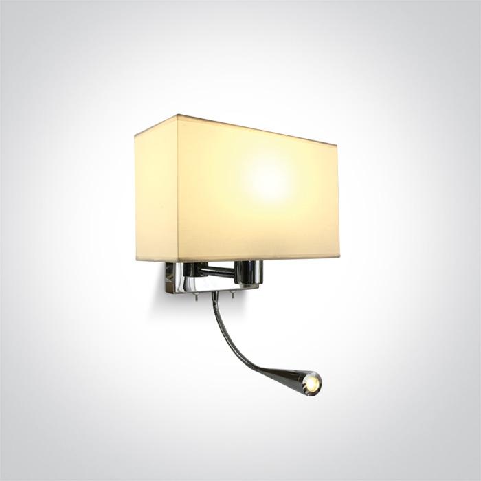 CHROME WALL LIGHT LED 3W WW + 40W E27 100-240v.