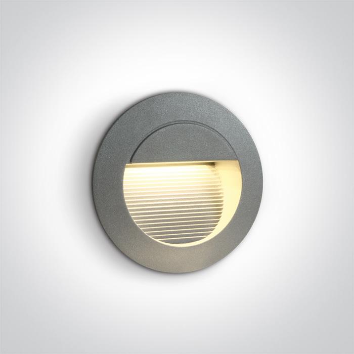 GREY WALL RECESSED LED WW IP54.